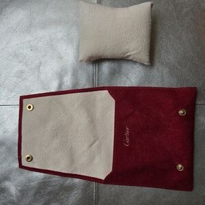 Cartier Red and Beige Jewelry Pouch